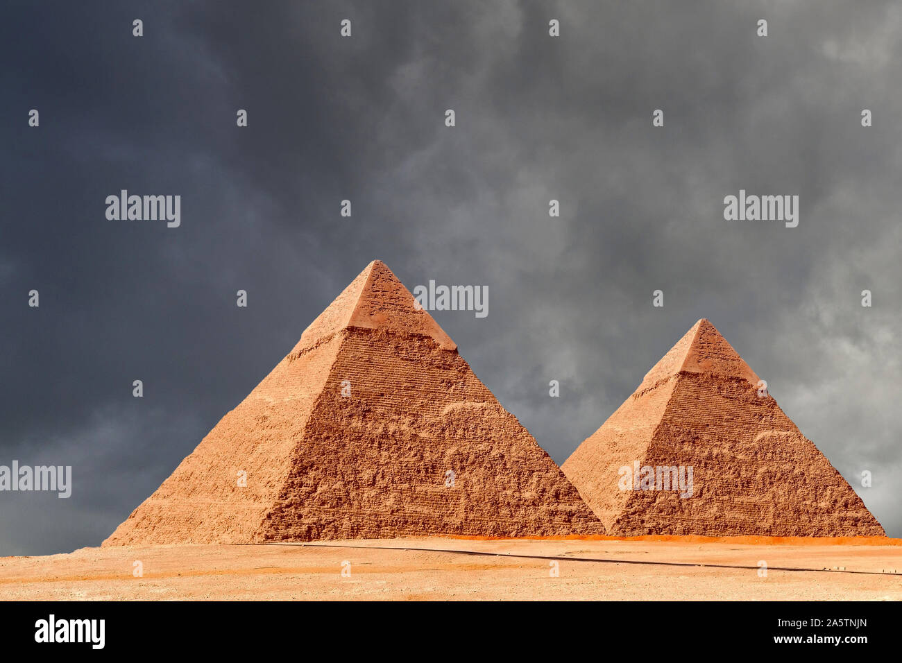 Pyramiden von Gizeh, Niltal, Ägypten Stock Photo