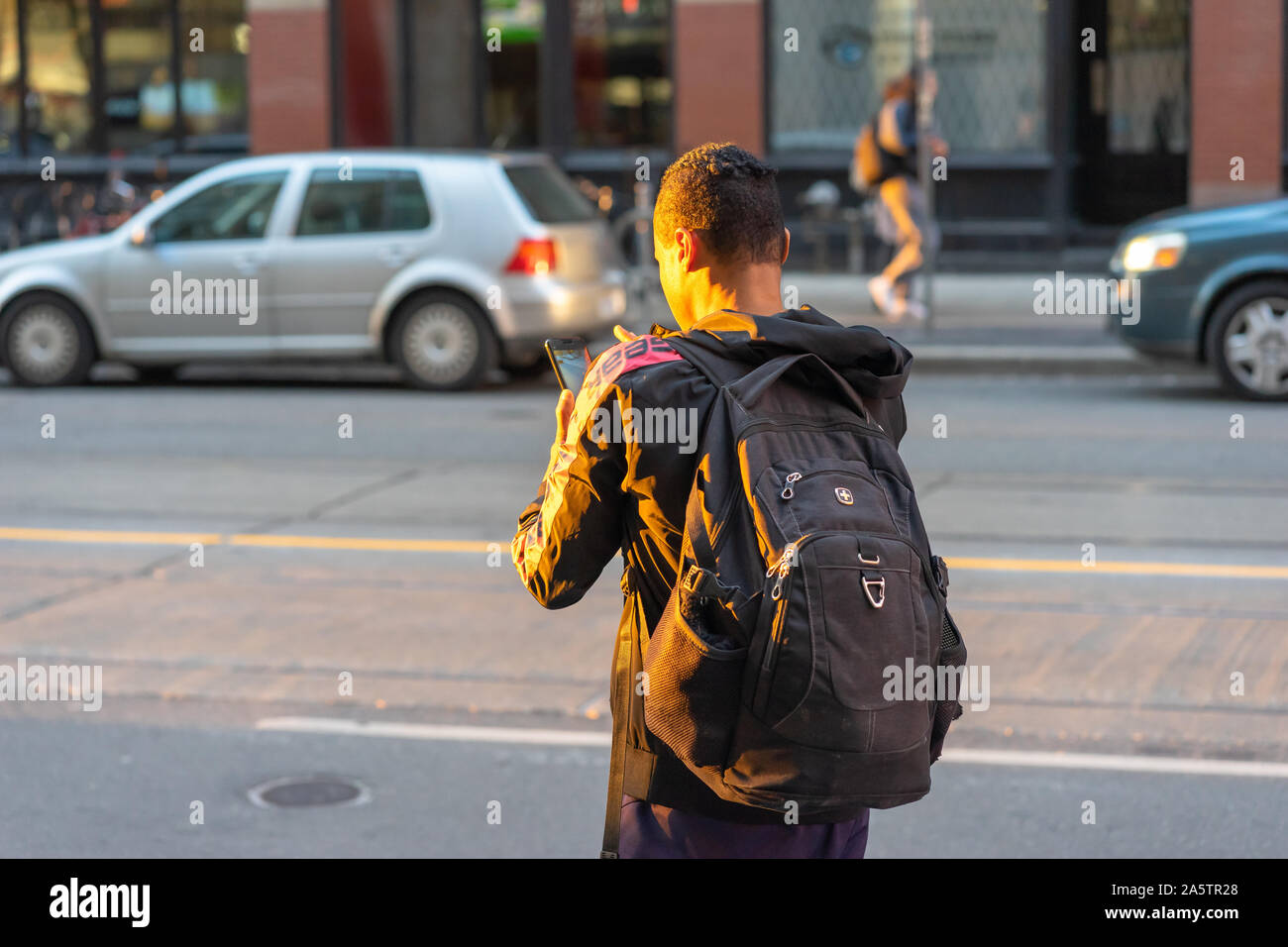 Yonge Street in Toronto lit up for a moment during this Sunday