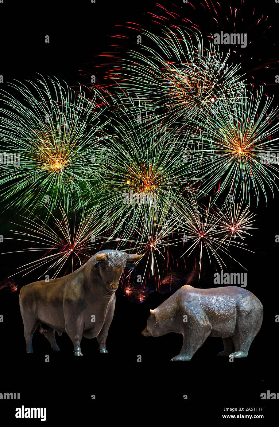 Kursfeuerwerk an der Frankfurter Boerse, Frankfurt am Main, Bundesrepublik Deutschland Stock Photo