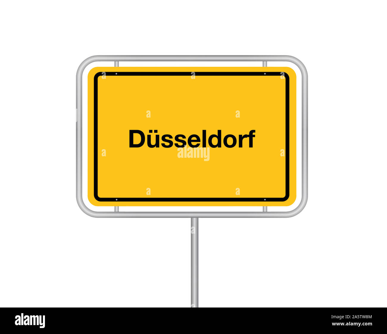 Ortsschild, Stadt, Duesseldorf, Bundesrepublik Deutschland, Stock Photo