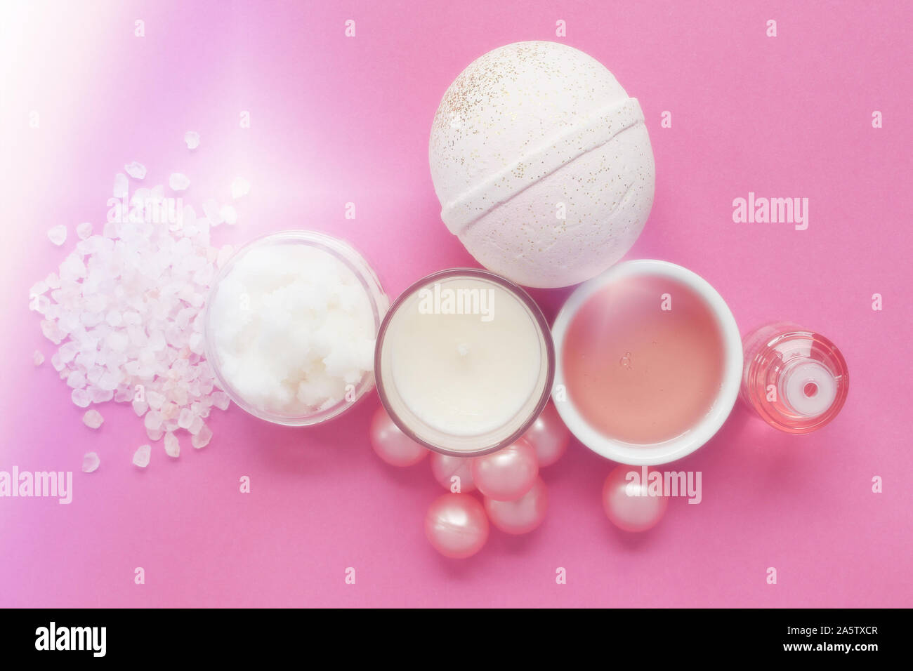 Self care bath and beauty products Stock Photo Alamy