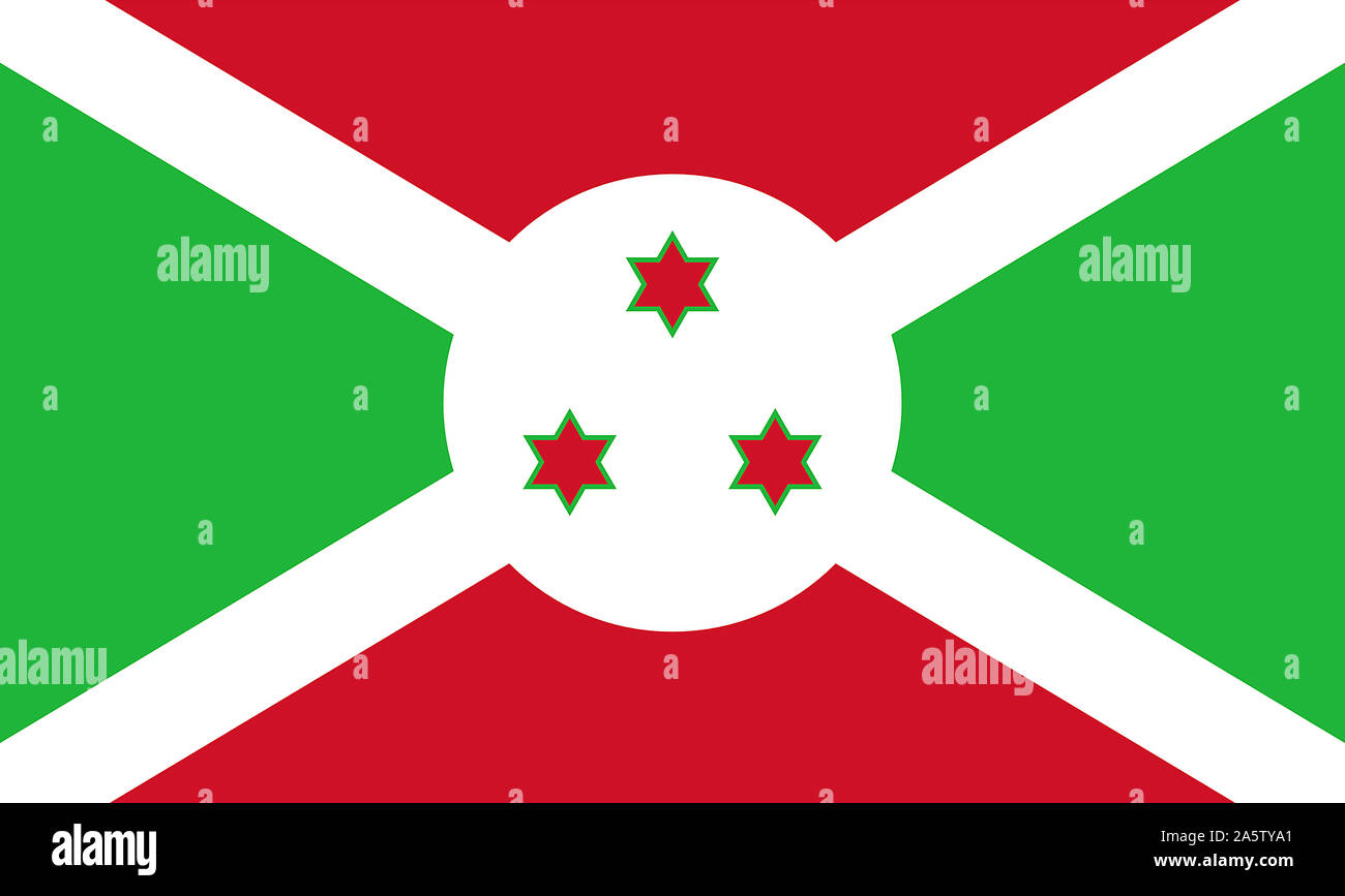 Nationalfahne, Flagge von Burundi, Afrika Stock Photo