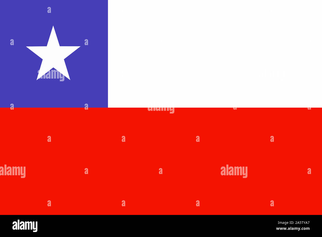 Nationalfahne, Flagge von Chile, Südamerika, Stock Photo