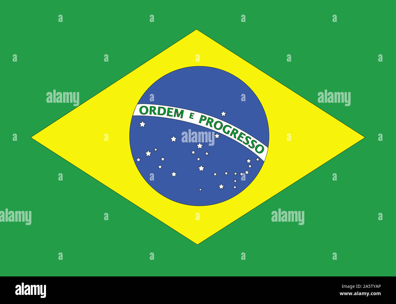 Nationalfahne, Flagge von Brasilien, Suedamerika, Stock Photo