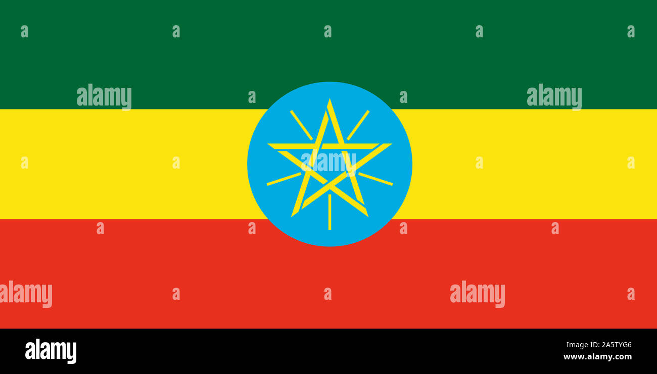 Nationalfahne, Flagge von Aethiopien, Stock Photo