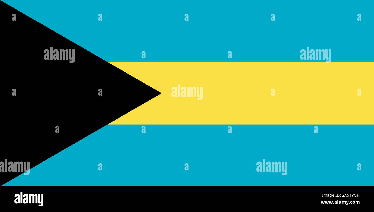 Nationalfahne, Flagge von den Bahamas, Karibik Stock Photo