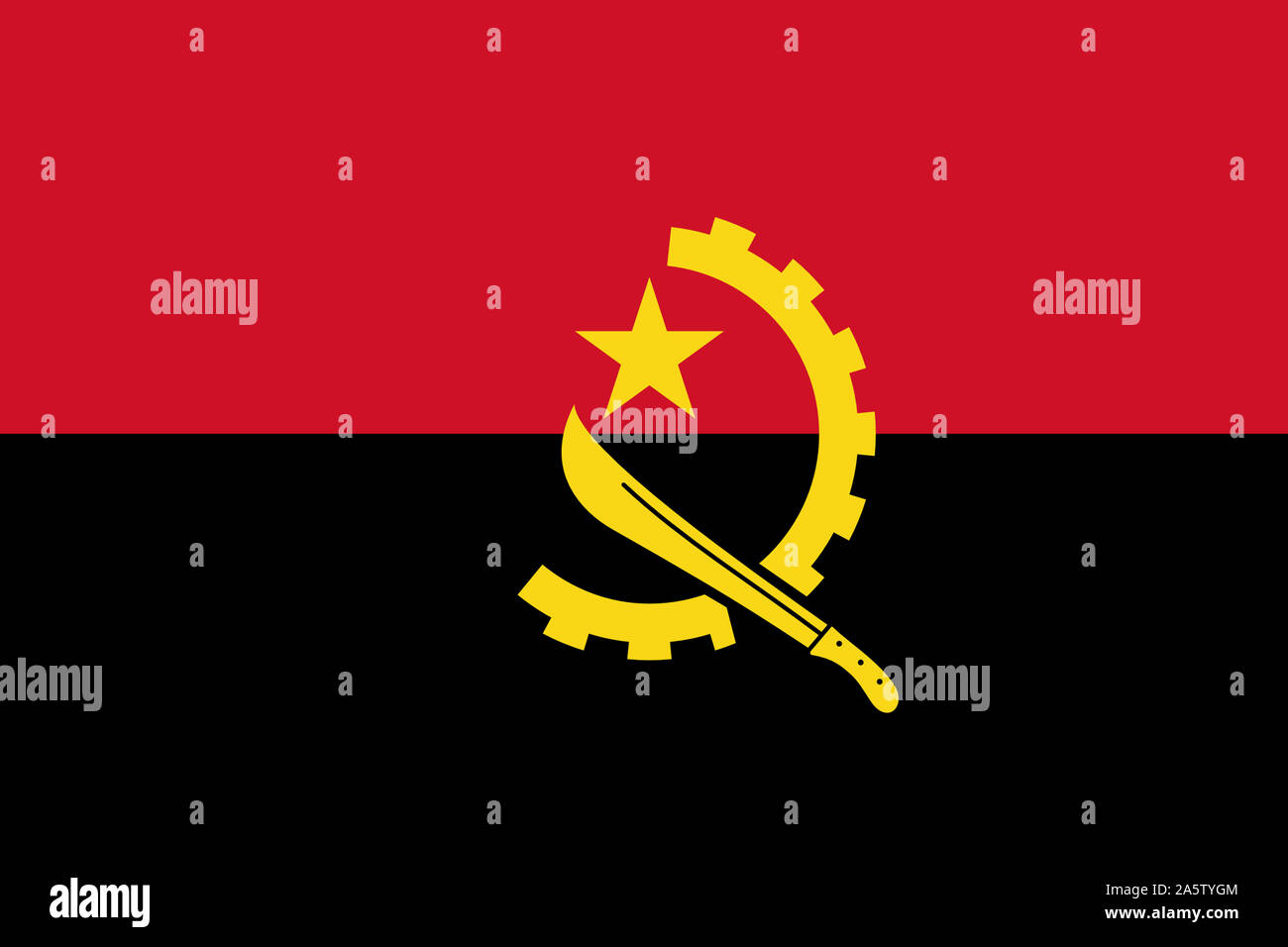 Nationalfahne, Flagge von Angola Stock Photo