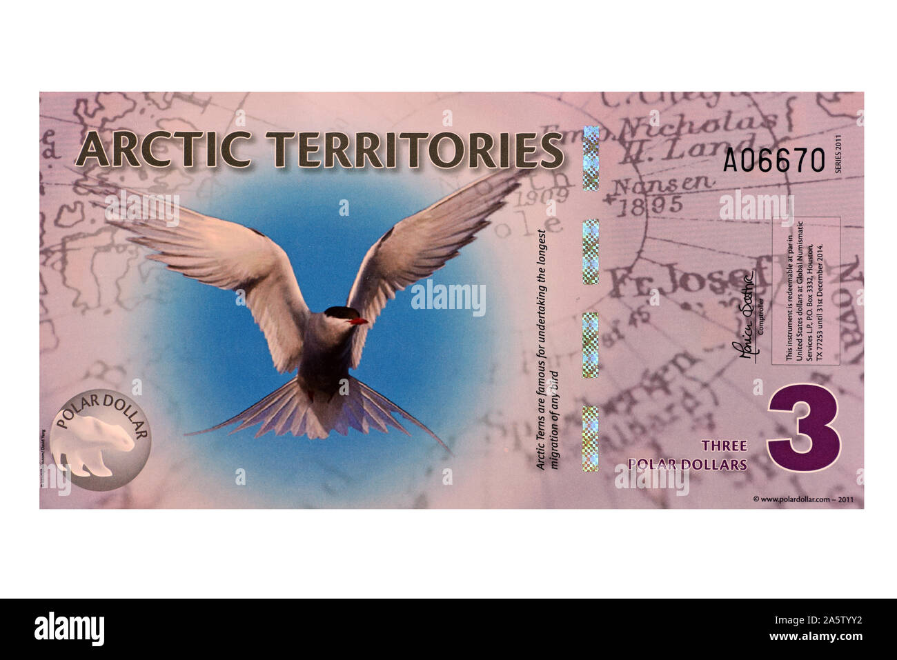 Banknote aus der Arktis, Ausgabe 2011, Stock Photo