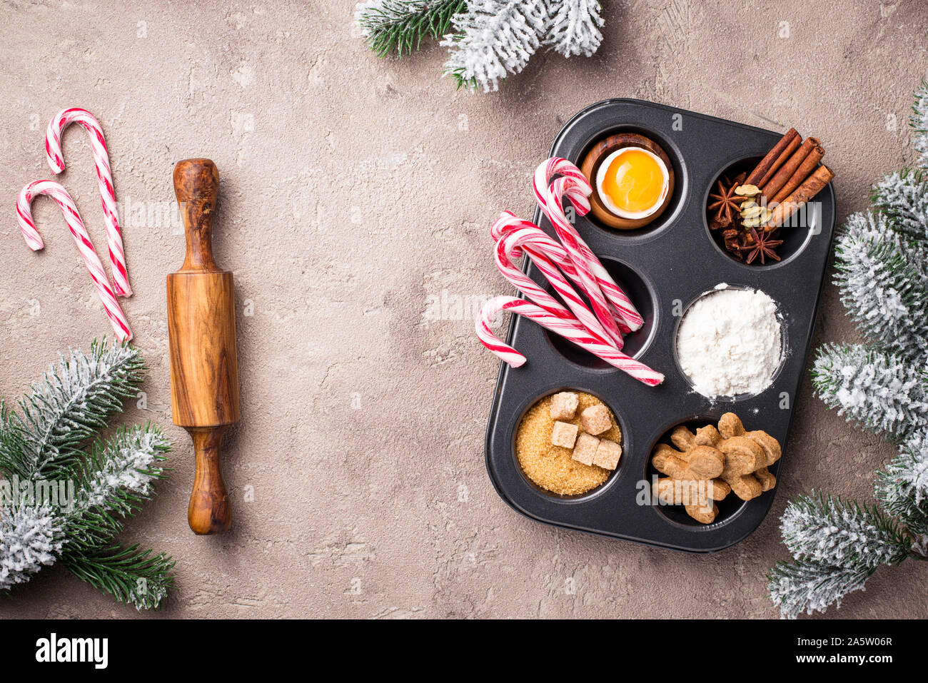 Ingredients for baking Christmas cookies Stock Photo - Alamy