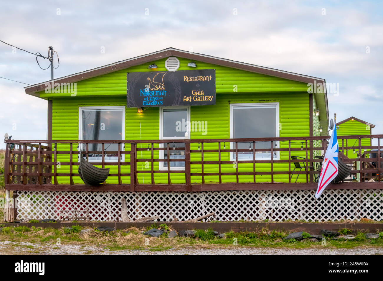 The Norseman restaurant at L'Anse Aux Meadows, Newfoundland. Stock Photo