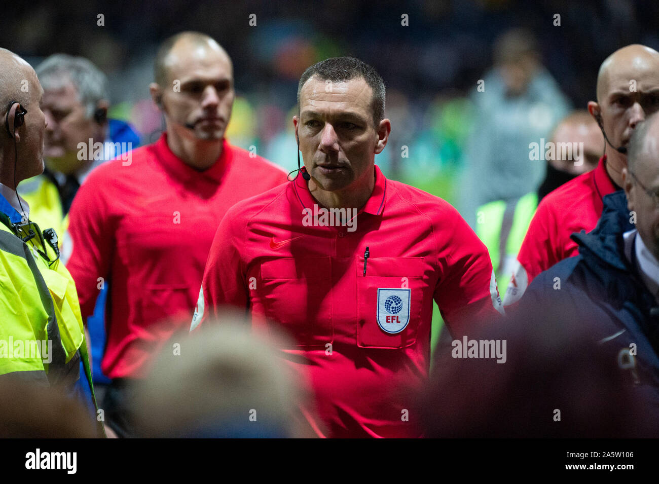 PRESTON, ENGLAND. OCTOBER 22ND Kevin Friend, the match referee, after the Sky Bet Championship match between Preston North End and Leeds United at Deepdale, Preston on Tuesday 22nd October 2019. (Credit: Pat Scaasi | MI News) Editorial Use Only. Credit: MI News & Sport /Alamy Live News Stock Photo