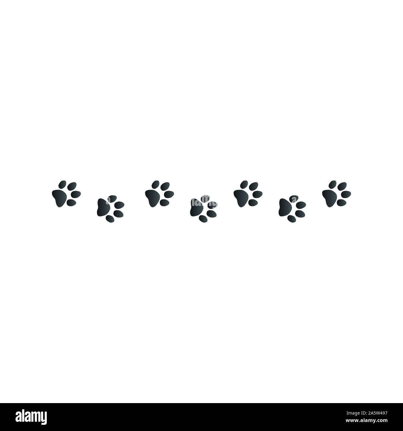 animal paw prints, Stock Vector illustration isolated on white ...
