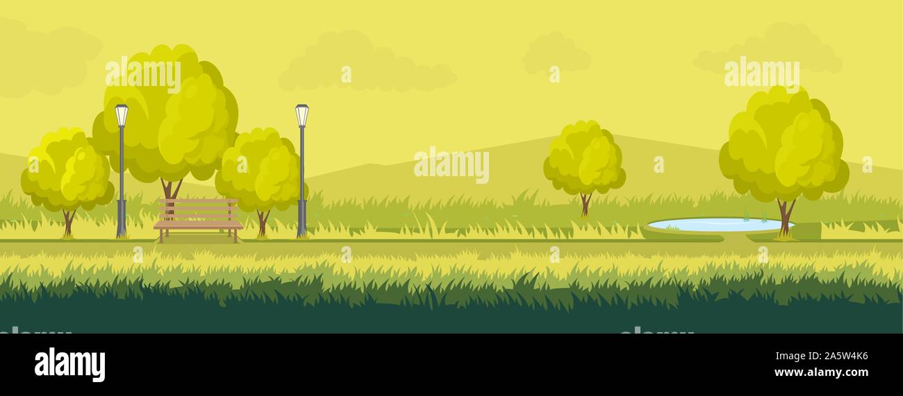 Panoramic view rural scenery Stock Vector Images - Alamy