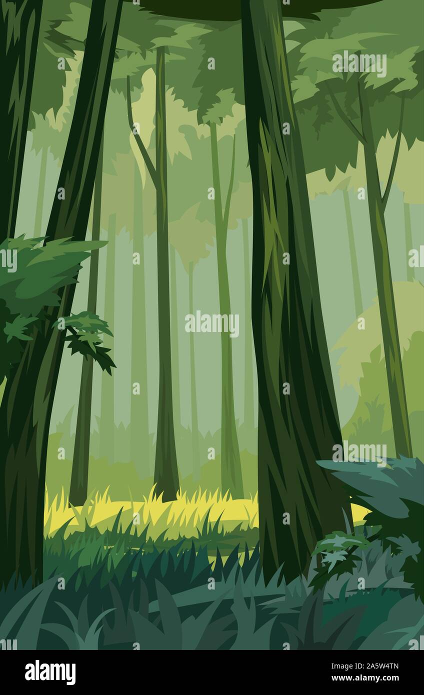 Summer deciduous forest Stock Vector Image & Art - Alamy