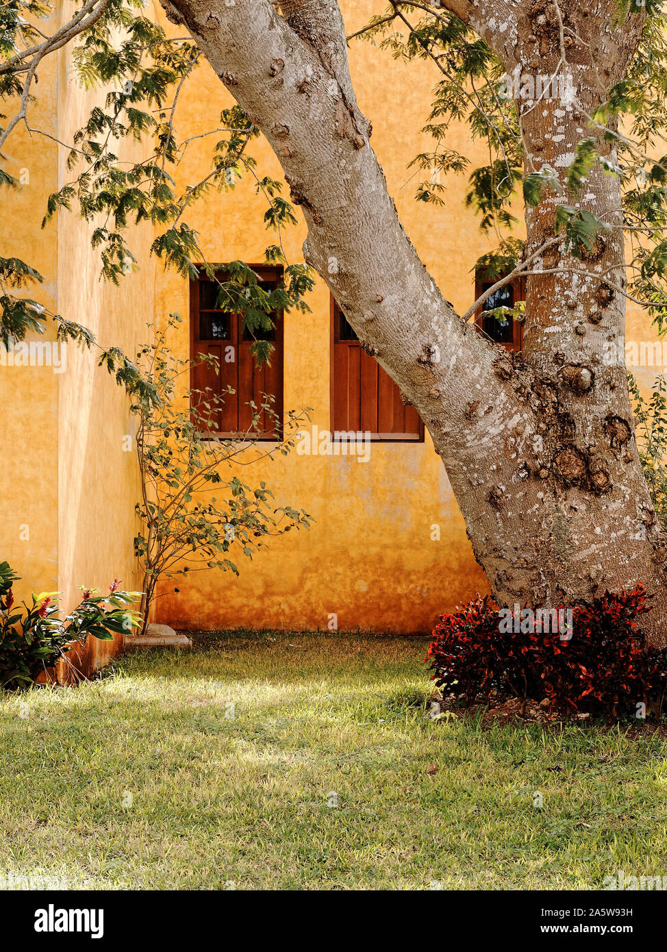 Merida, Yucatan, Mexico -  December 3. 2014: Archictural detail of a Mexican Hacienda (Estate) Stock Photo