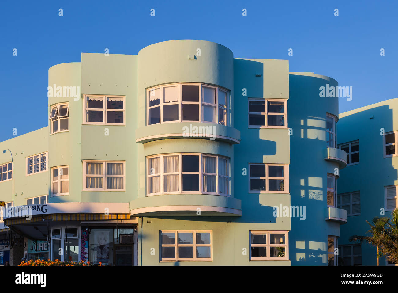 Art Deco Apartments, in warm afternoon light, Bondi Beach, Sydney