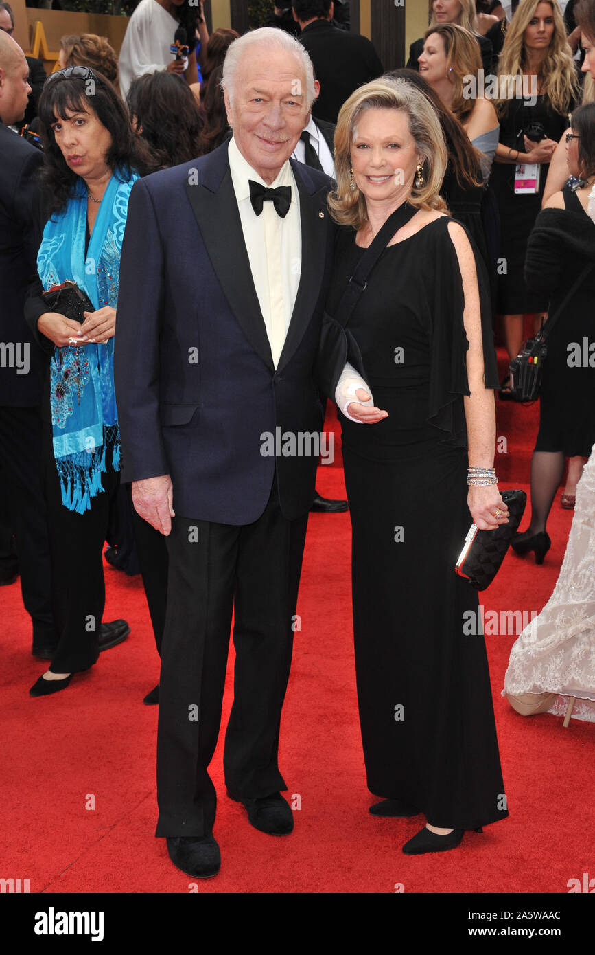 LOS ANGELES, CA. January 15, 2012: Christopher Plummer & wife at the 69th Golden Globe Awards at the Beverly Hilton Hotel. © 2012 Paul Smith / Featureflash Stock Photo