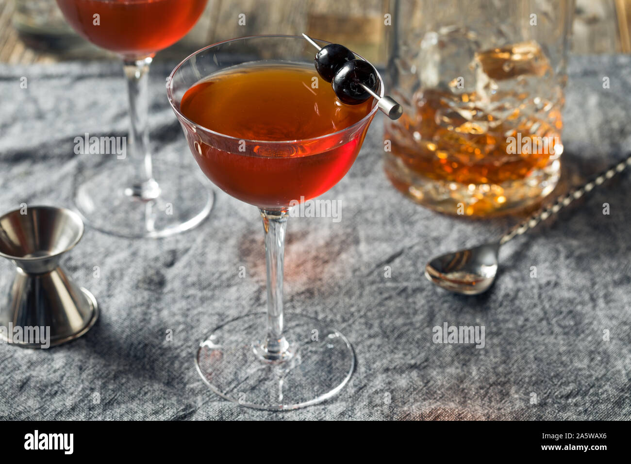 Homemade Rob Roy Cocktail with Scotch and Vermouth Stock Photo Alamy