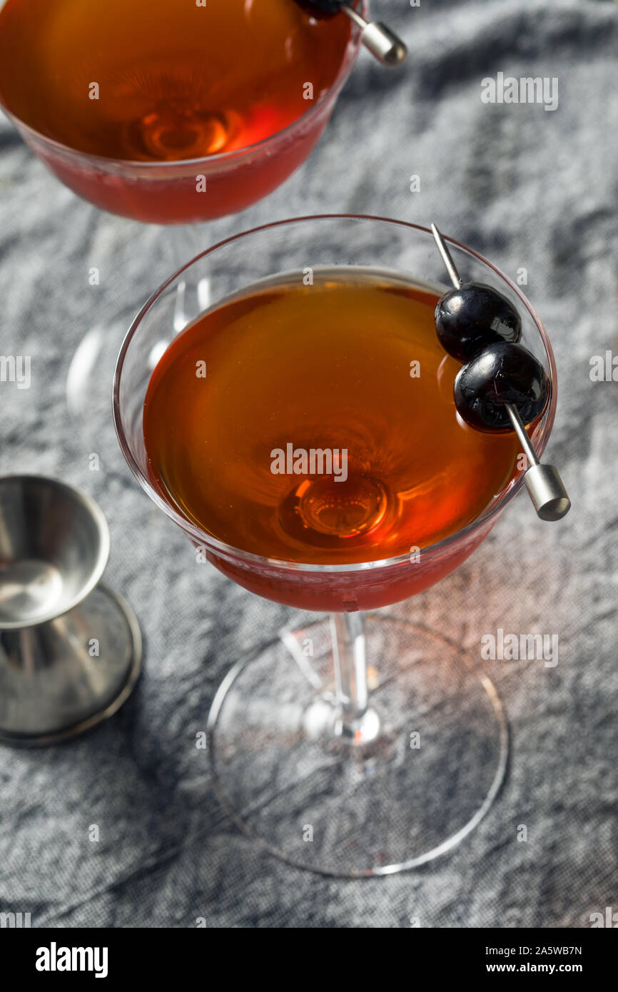 Homemade Rob Roy Cocktail with Scotch and Vermouth Stock Photo Alamy