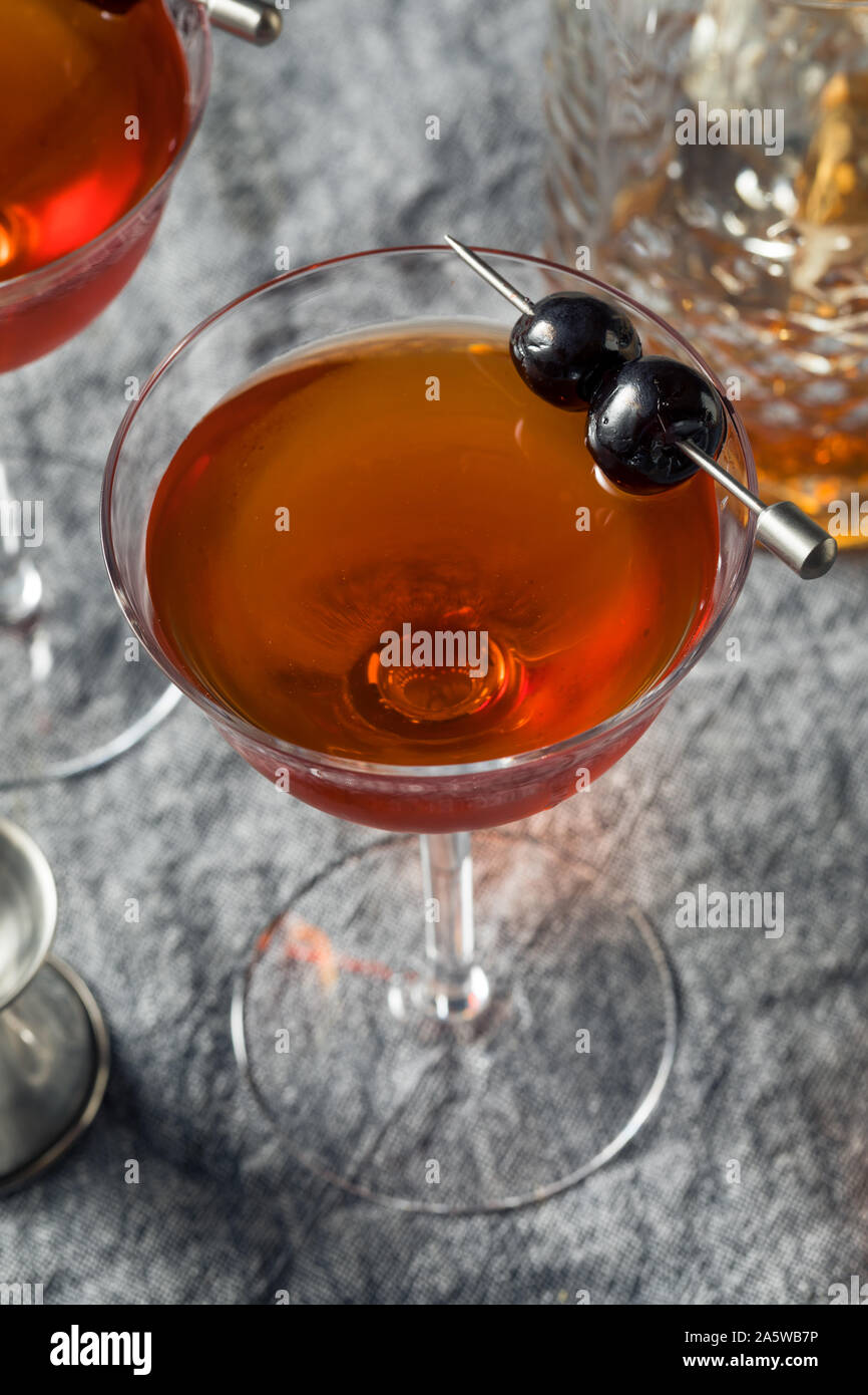 Homemade Rob Roy Cocktail with Scotch and Vermouth Stock Photo Alamy