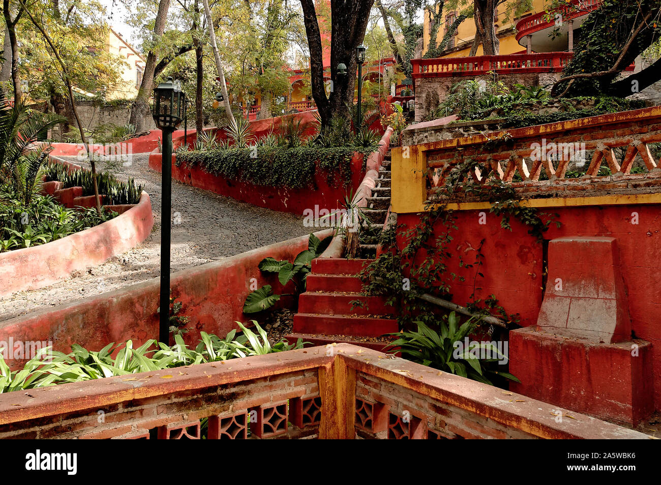 San Miguel de Allende, Guanajuato, Mexico - December 5, 2004: View of 'Paseo del Chorro' Stock Photo