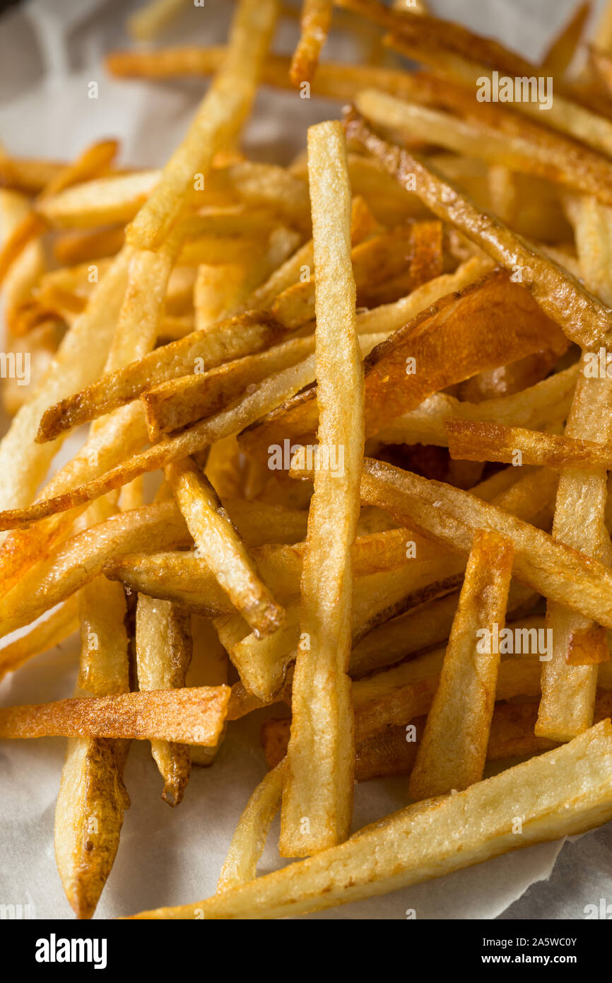 Homemade Shoestring French Fries with Sea Salt Stock Photo Alamy