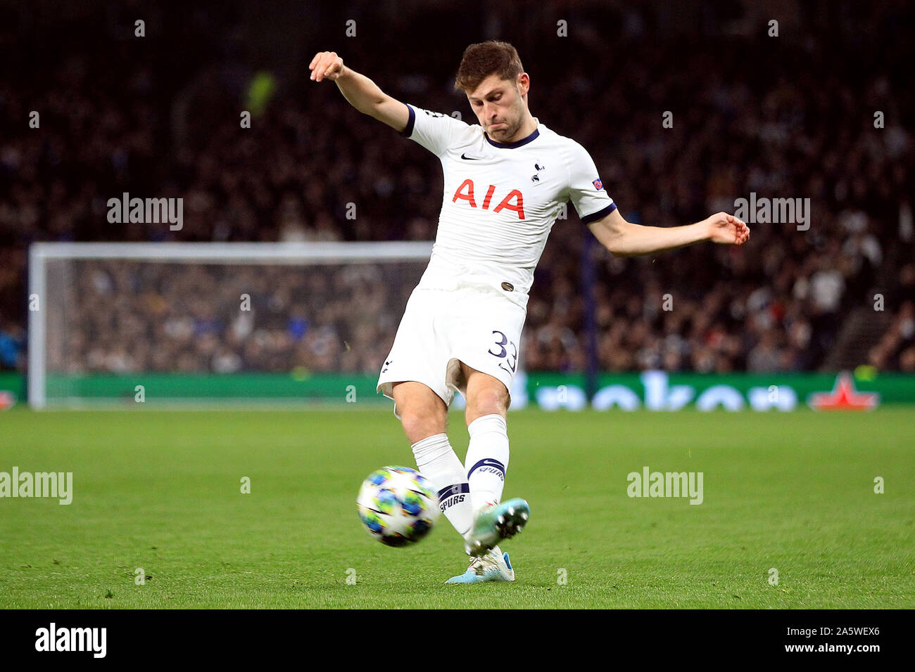 London, UK. 22nd Oct, 2019. Ben Davies of Tottenham Hotspur in action. UEFA Champions league match, group B match, Tottenham Hotspur v Red Star Belgrade at The Tottenham Hotspur Stadium in London on Tuesday 22nd October 2019. this image may only be used for Editorial purposes. Editorial use only, license required for commercial use. No use in betting, games or a single club/league/player publications . pic by Steffan Bowen/Andrew Orchard sports photography/Alamy Live news Credit: Andrew Orchard sports photography/Alamy Live News Stock Photo