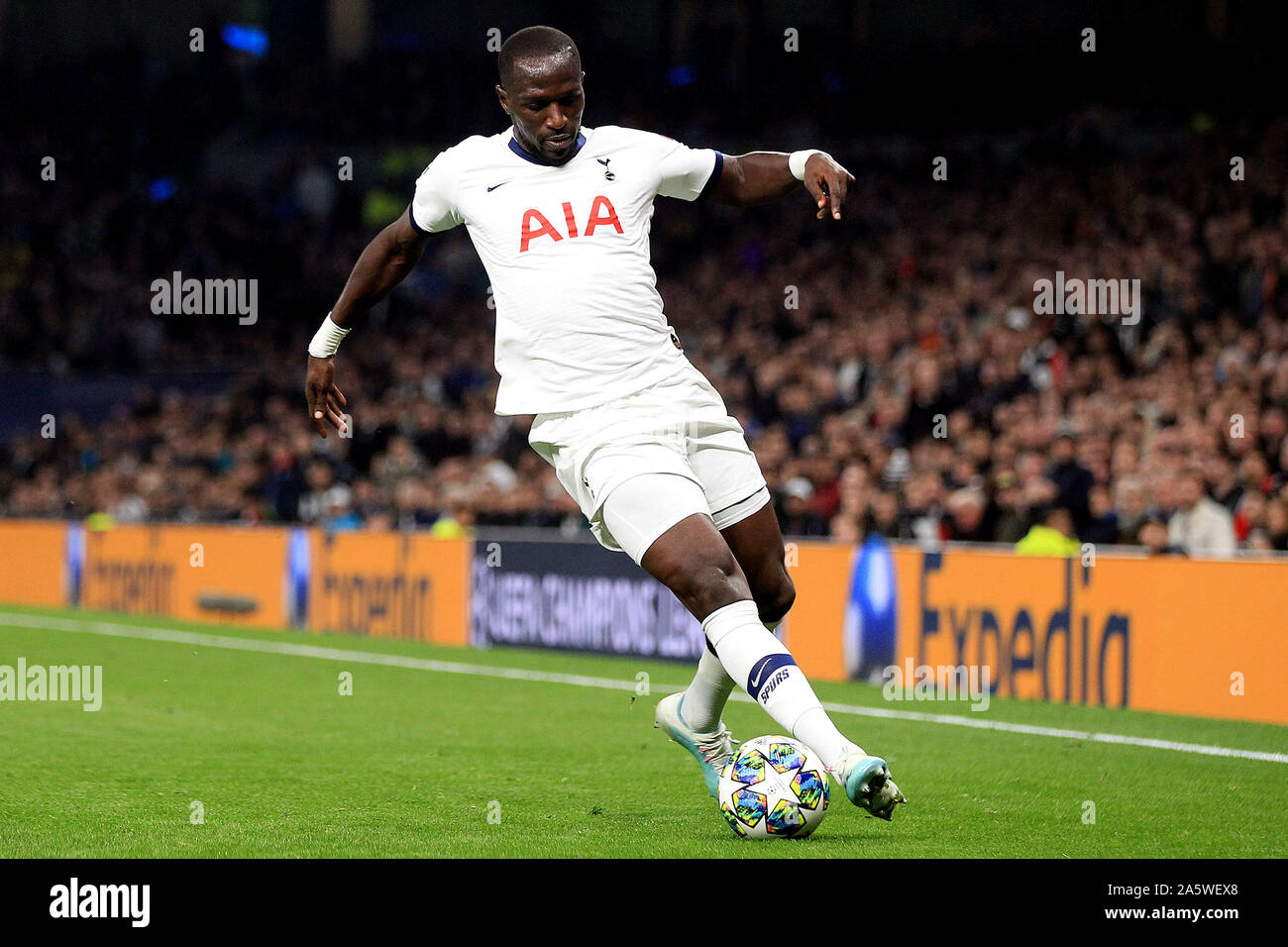 London, UK. 22nd Oct, 2019. Tanguy Ndombele of Tottenham Hotspur in action. UEFA Champions league match, group B match, Tottenham Hotspur v Red Star Belgrade at The Tottenham Hotspur Stadium in London on Tuesday 22nd October 2019. this image may only be used for Editorial purposes. Editorial use only, license required for commercial use. No use in betting, games or a single club/league/player publications . pic by Steffan Bowen/Andrew Orchard sports photography/Alamy Live news Credit: Andrew Orchard sports photography/Alamy Live News Stock Photo