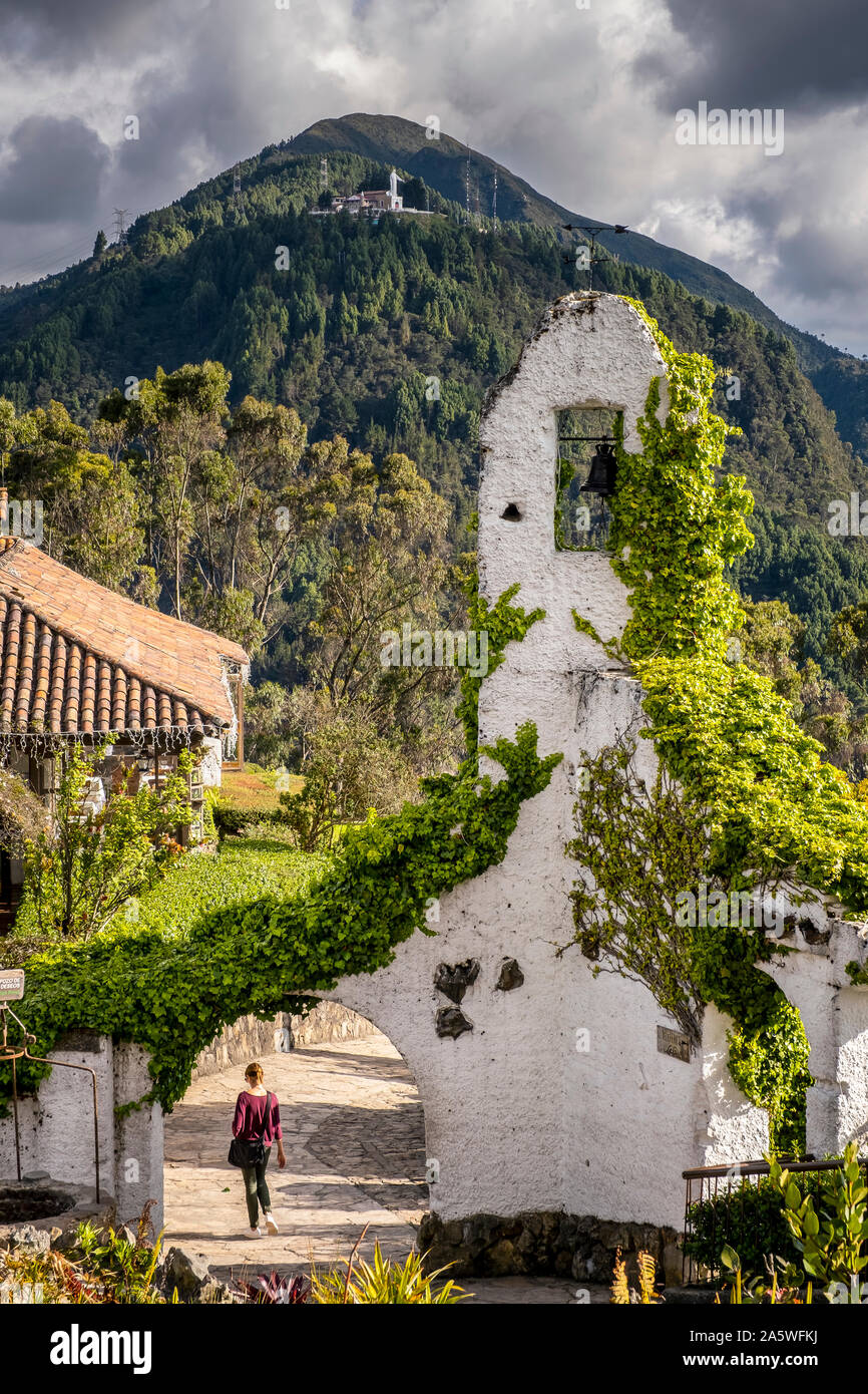 Little chapel on Cerro de Monserrate, next Santuario del Senor de Monserrate, Church, Bogota, Colombia Stock Photo