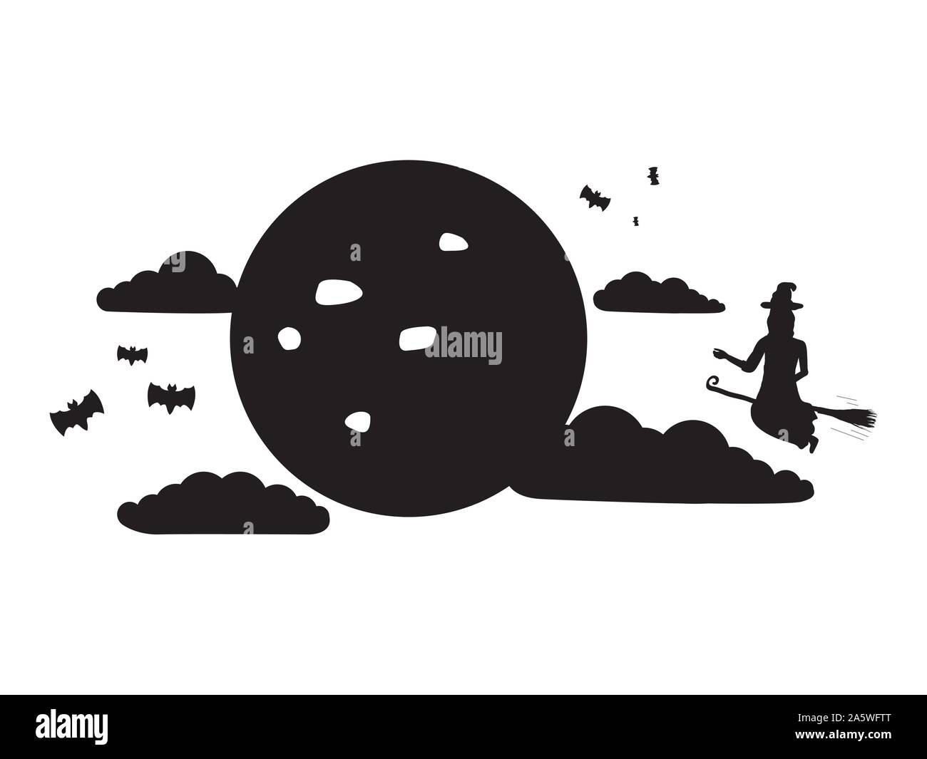 Witch flying on broom Stock Vector Images - Alamy
