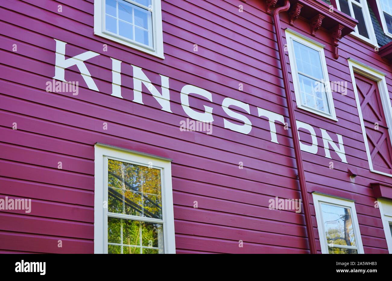 KINGSTON, NJ 19 OCT 2019 View of the landmark red Kingston Flour Mill
