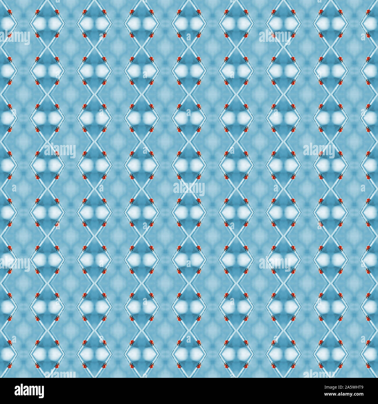 Blue seamless texture with ladybugs in drops Stock Photo - Alamy