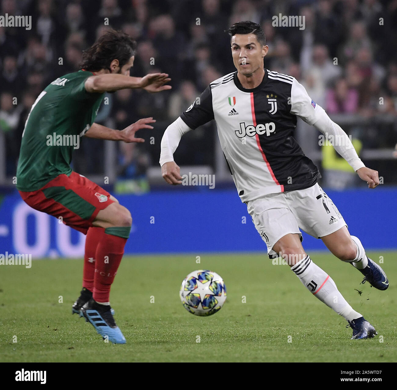 Turin - Oct 22, 2019: Cristiano Ronaldo 7 attacks. Juventus - Lokomotiv  Moscow. UEFA Champions League. Mathcday 3. Allianz Stadium Stock Photo -  Alamy