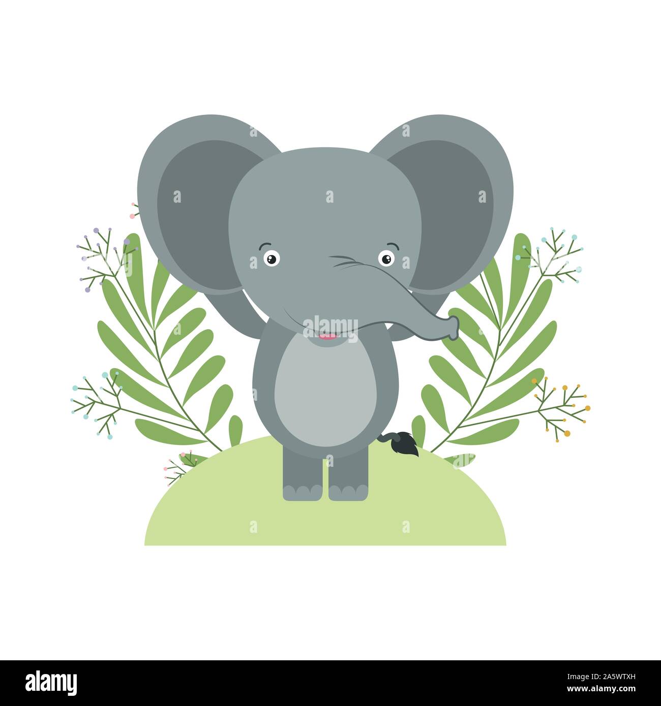 cute little elephant with wreath crown Stock Vector Image & Art - Alamy