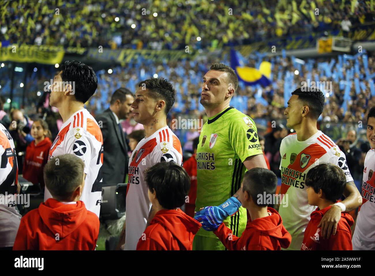 Buenos Aires, Argentina - October 22, 2019: Franco Armani in the Bombonera stadium for the semi finals of the Libertadores Cup 2019 in Buenos Aires, A Stock Photo