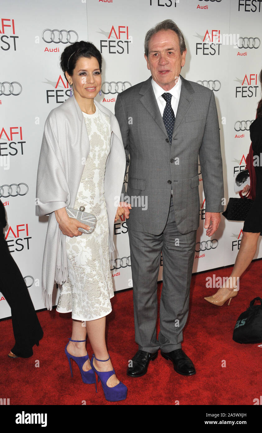 LOS ANGELES, CA. November 08, 2012: Tommy Lee Jones & wife Dawn Jones at the AFI Fest premiere of his movie 'Lincoln' at Grauman's Chinese Theatre, Hollywood. © 2012 Paul Smith / Featureflash Stock Photo