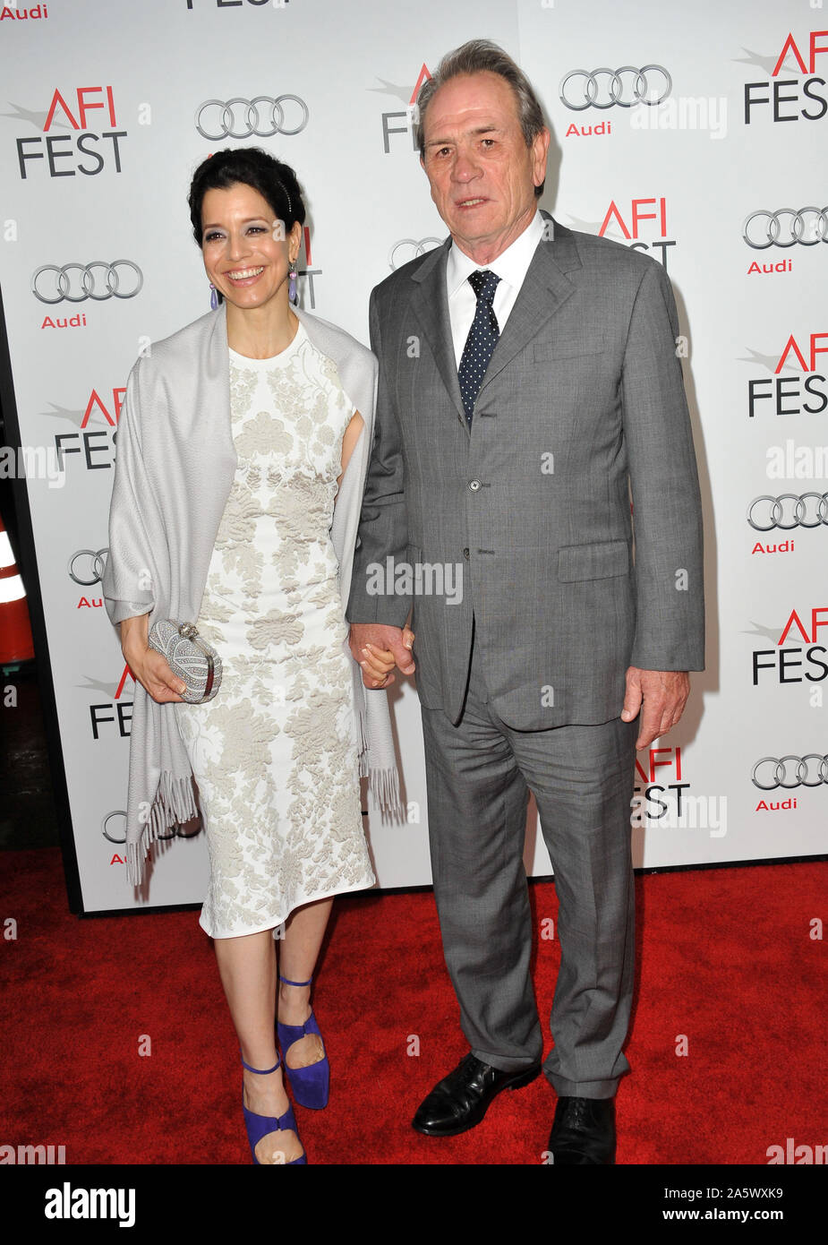 LOS ANGELES, CA. November 08, 2012: Tommy Lee Jones & wife Dawn Jones at the AFI Fest premiere of his movie 'Lincoln' at Grauman's Chinese Theatre, Hollywood. © 2012 Paul Smith / Featureflash Stock Photo