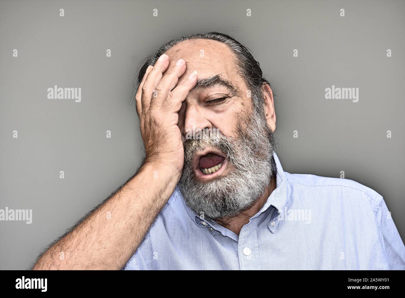 Tired Male Grampa Stock Photo - Alamy