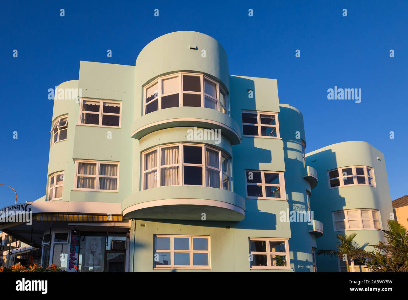 Art Deco Apartments, in warm afternoon light, Bondi Beach, Sydney