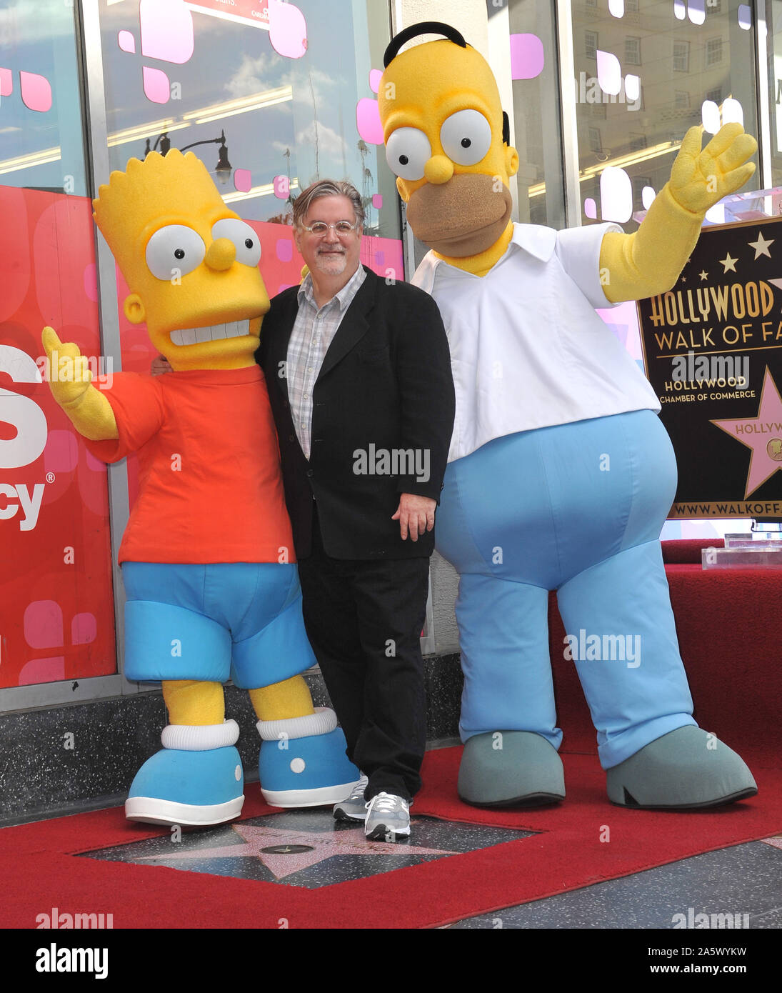 LOS ANGELES, CA. February 14, 2012: 'The Simpsons' creator Matt Groening on Hollywood Boulevard where he was honored with the 2,459th star on the Hollywood Walk of Fame. © 2012 Paul Smith / Featureflash Stock Photo
