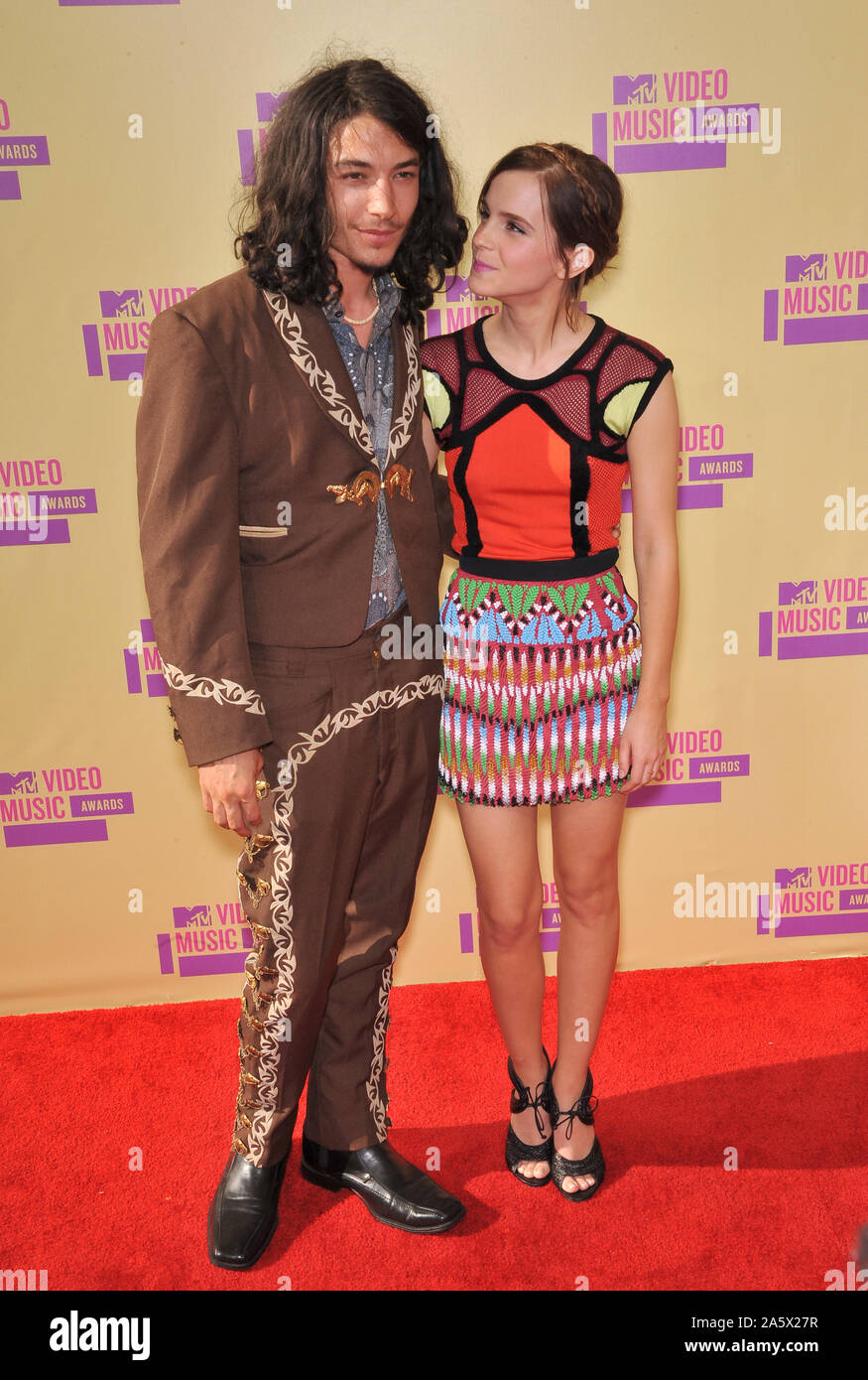 LOS ANGELES, CA. September 07, 2012: Emma Watson & Ezra Miller at the 2012 MTV Video Music Awards at Staples Center, Los Angeles. © 2012 Paul Smith / Featureflash Stock Photo