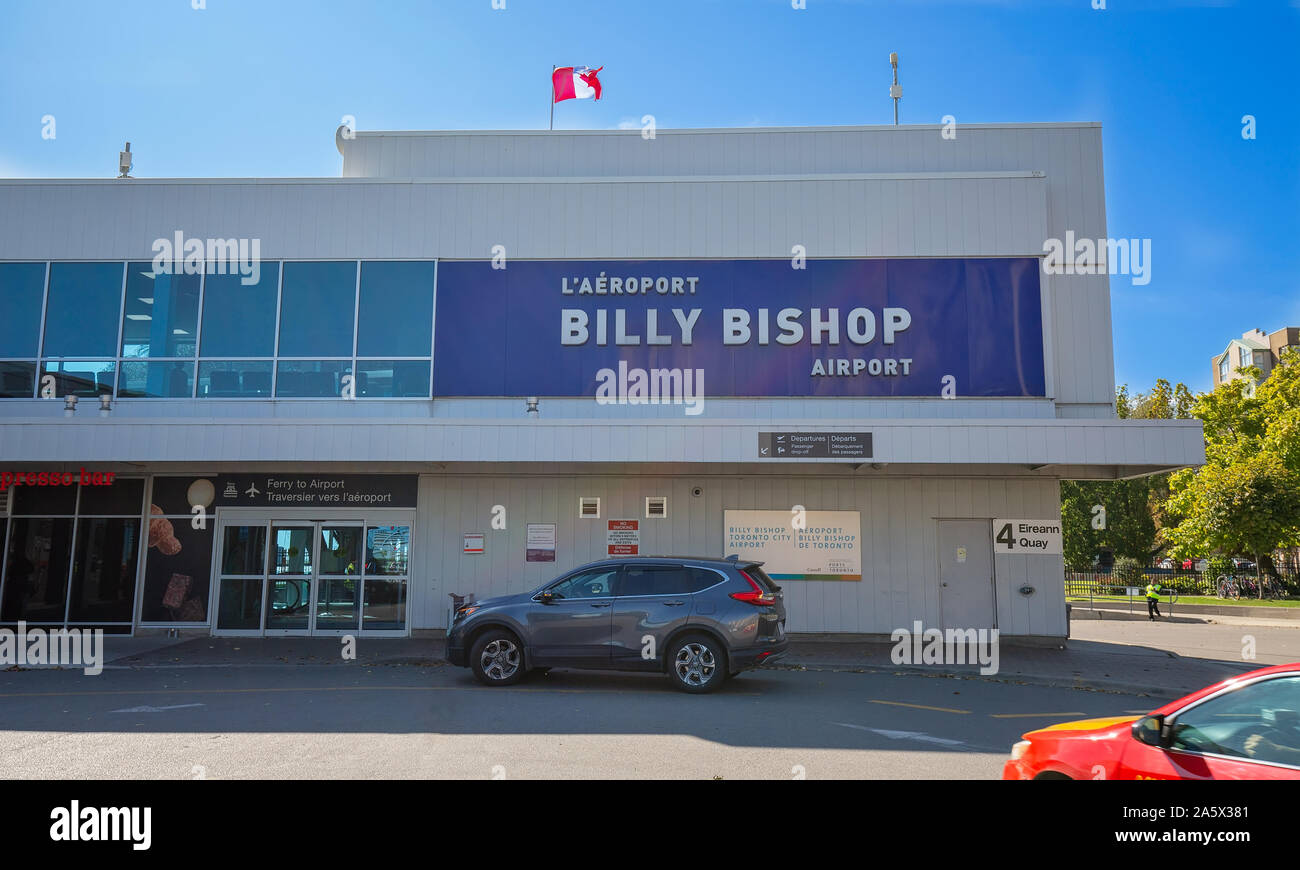 Toronto, Canada-20 August, 2019: Billy Bishop regional airport located on the Toronto Islands near Toronto Downtown Stock Photo