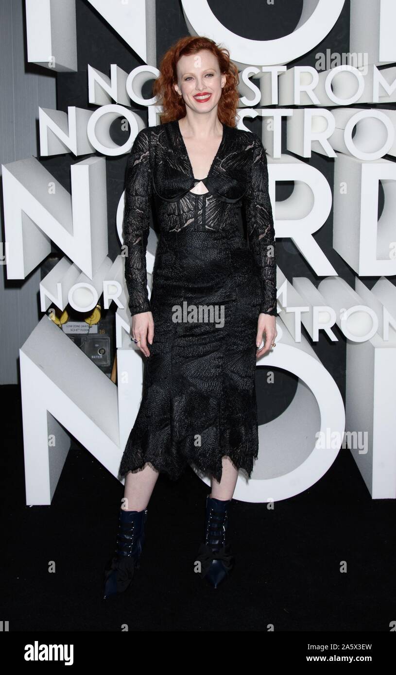 New York, NY, USA. 22nd Oct, 2019. Karen Elson at arrivals for Nordstrom NYC Flagship Opening Party, 225 West 57th Street, New York, NY October 22, 2019. Credit: RCF/Everett Collection/Alamy Live News Stock Photo