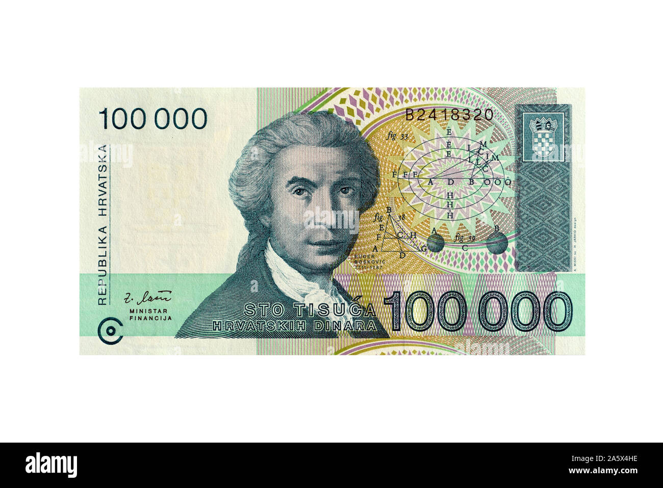 Banknote aus Kroatien Stock Photo