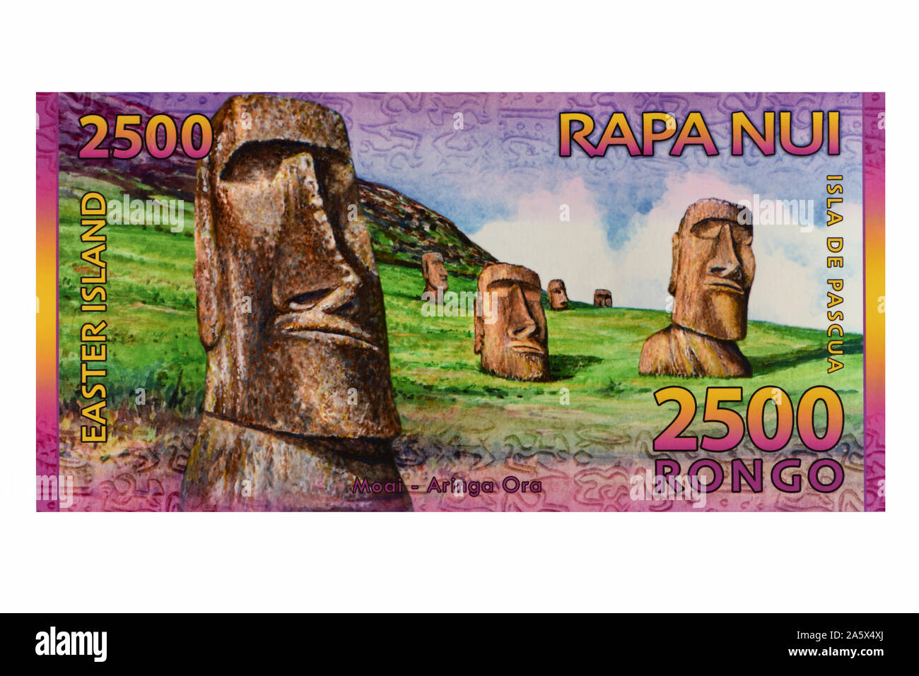 Banknote von Rapa Nui, Osterinsel Stock Photo
