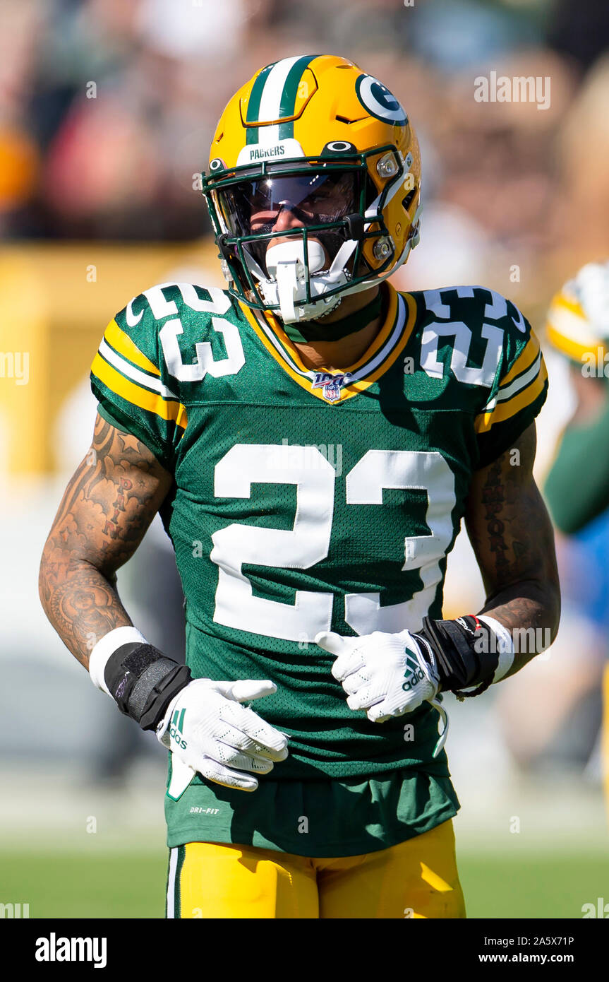 Green Bay WI USA 20th Oct 2019 Green Bay Packers cornerback Jaire  Alexander 23 during the NFL Football game between the Oakland Raiders and  the Green Bay Packers at Lambeau Field in