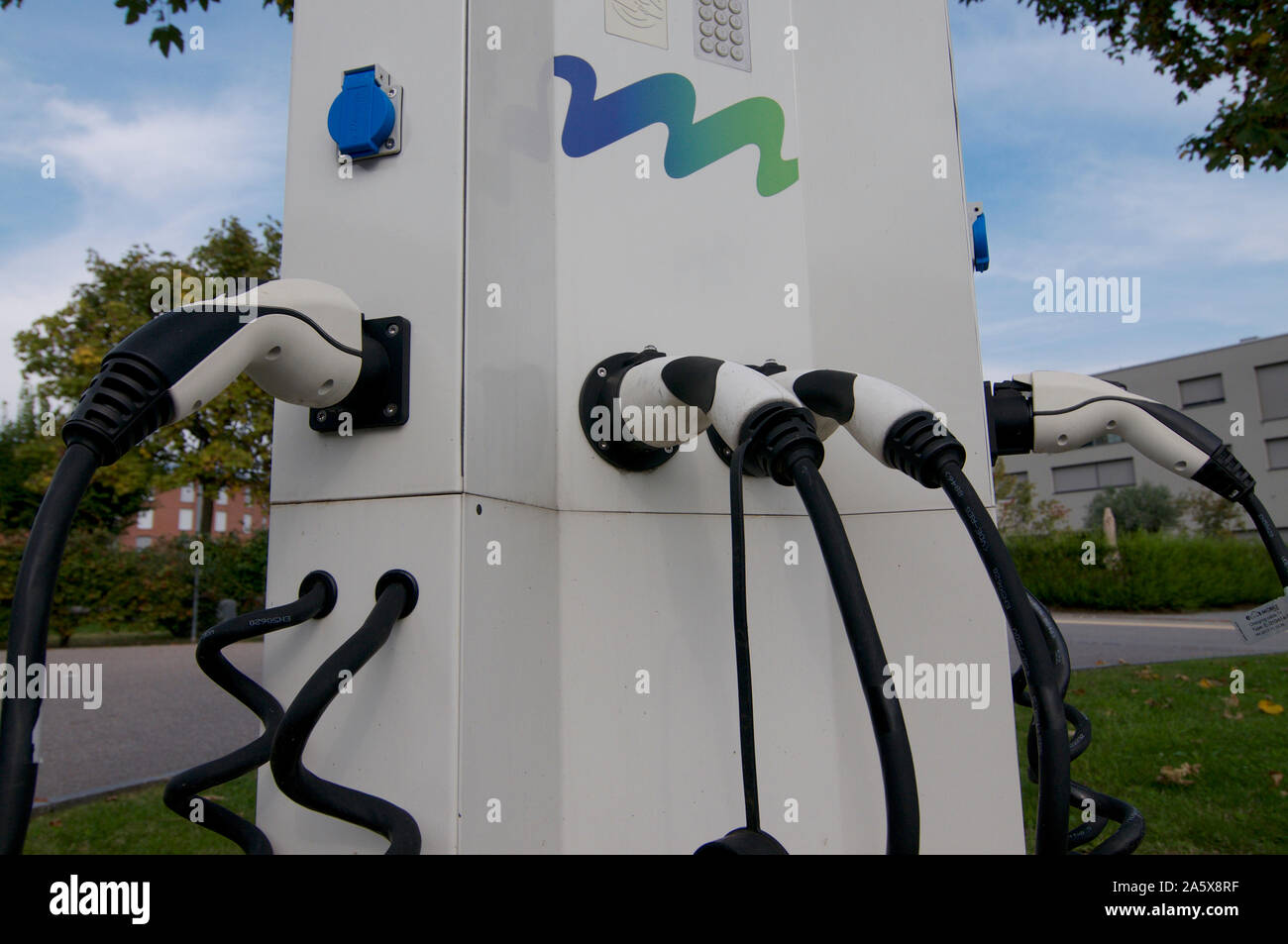 Picture of charger docking station for eletric vehicles located in the  village of Manno, Ticino - Switzerland Stock Photo - Alamy