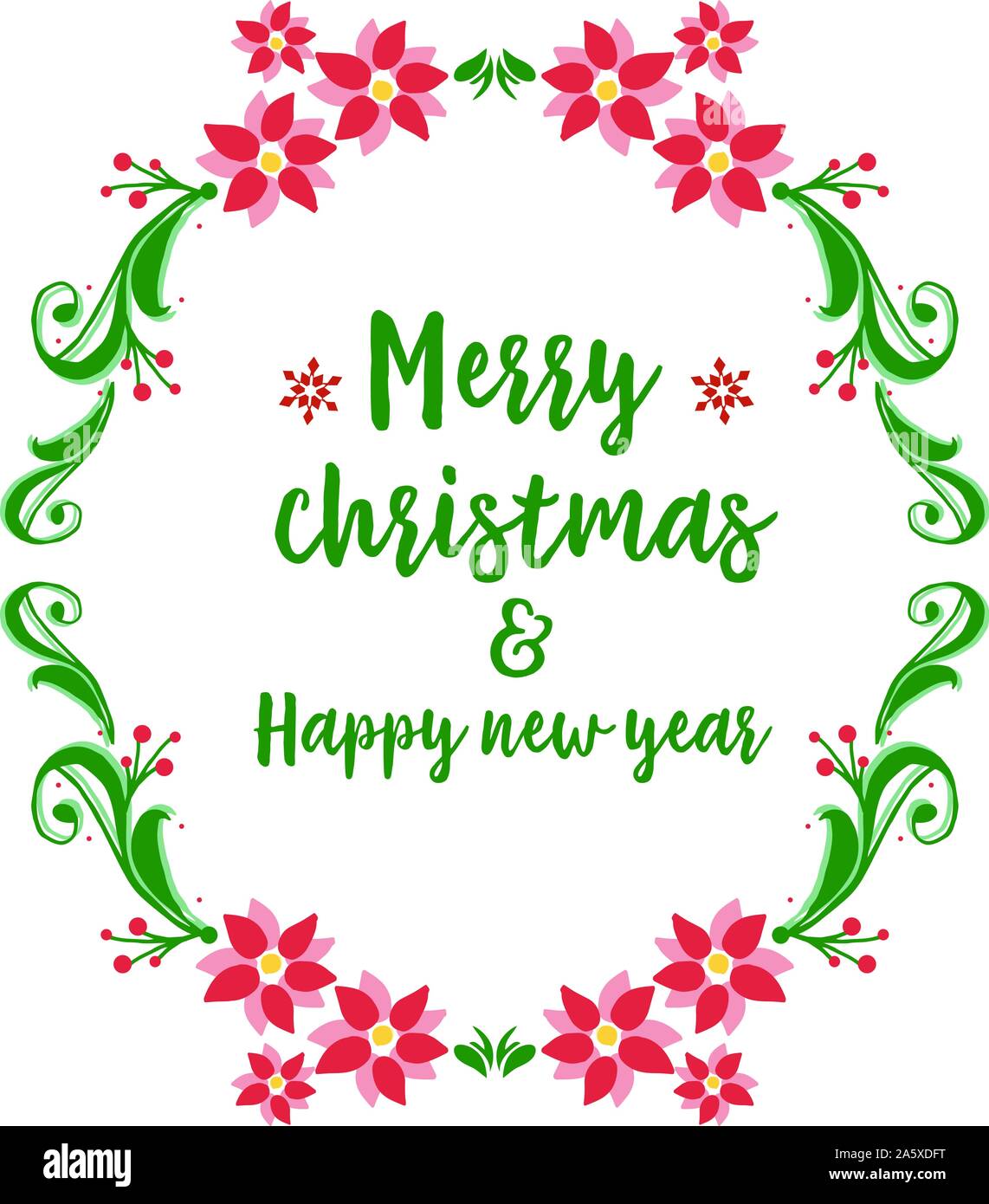 Greeting card design merry christmas and happy new year, with artwork ...