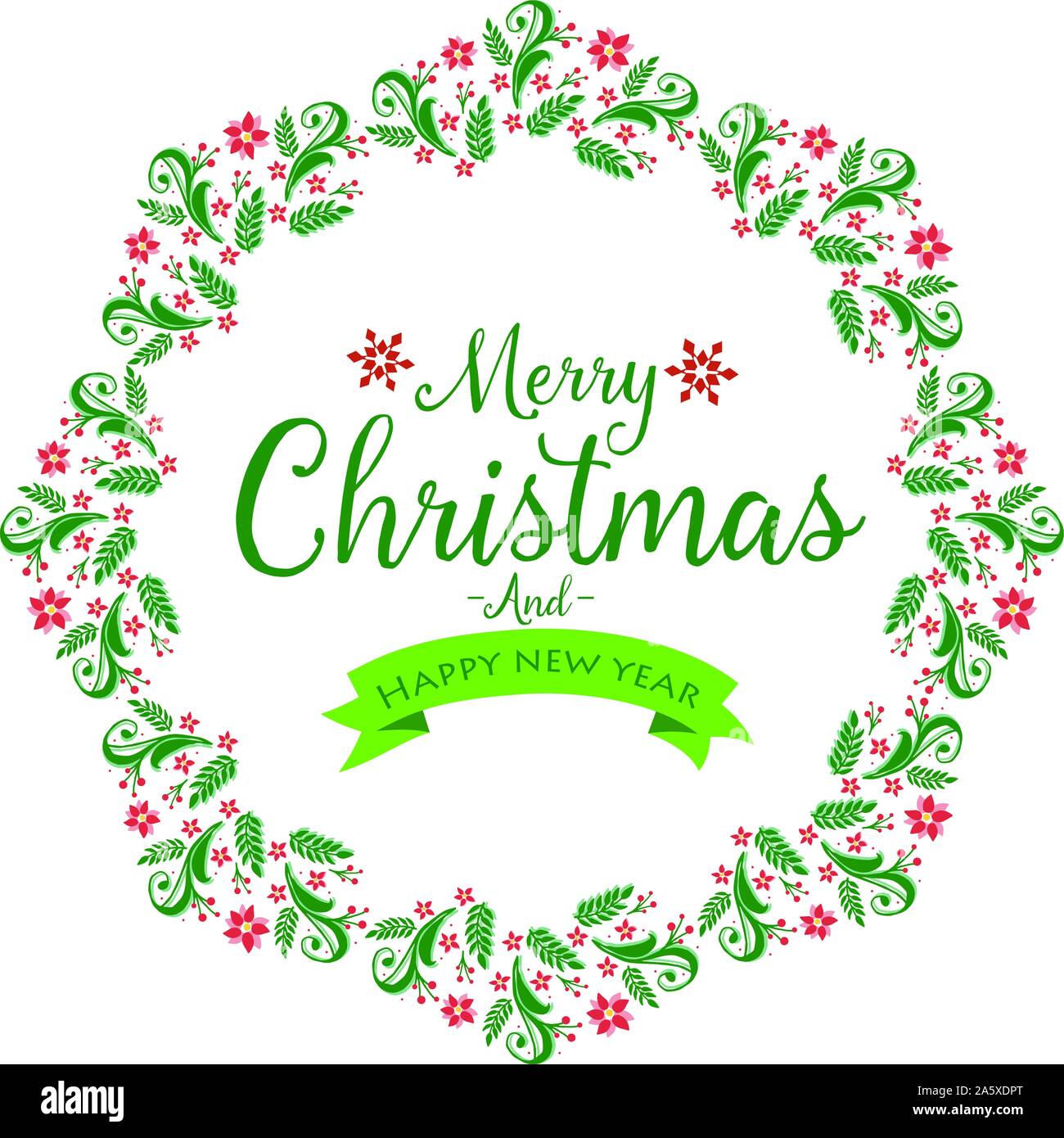 Greeting card design merry christmas and happy new year, with artwork ...