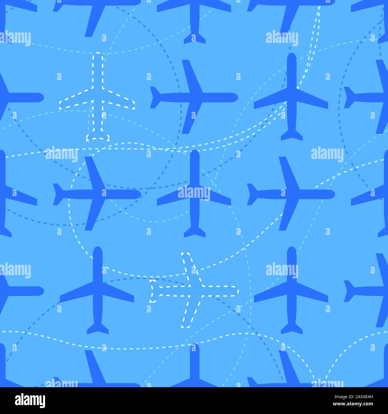 Flat styled seamless pattern with missing planes Stock Vector